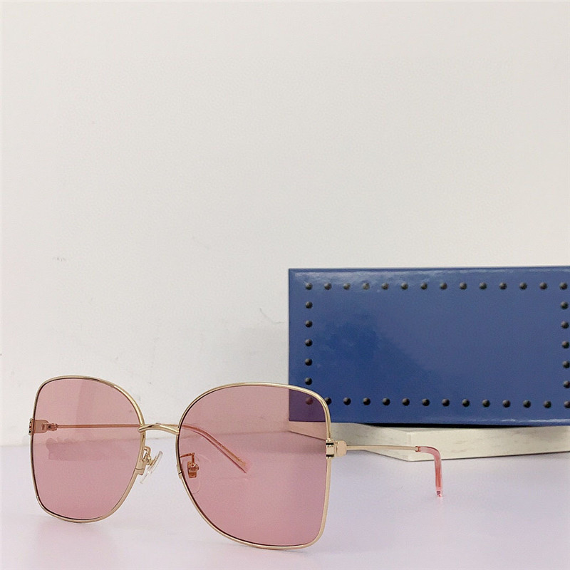 Nuevo diseño de moda en forma de mariposa, gafas de sol para mujer 1282SA K, montura dorada, estilo retro simple, gafas de protección UV400 para exteriores