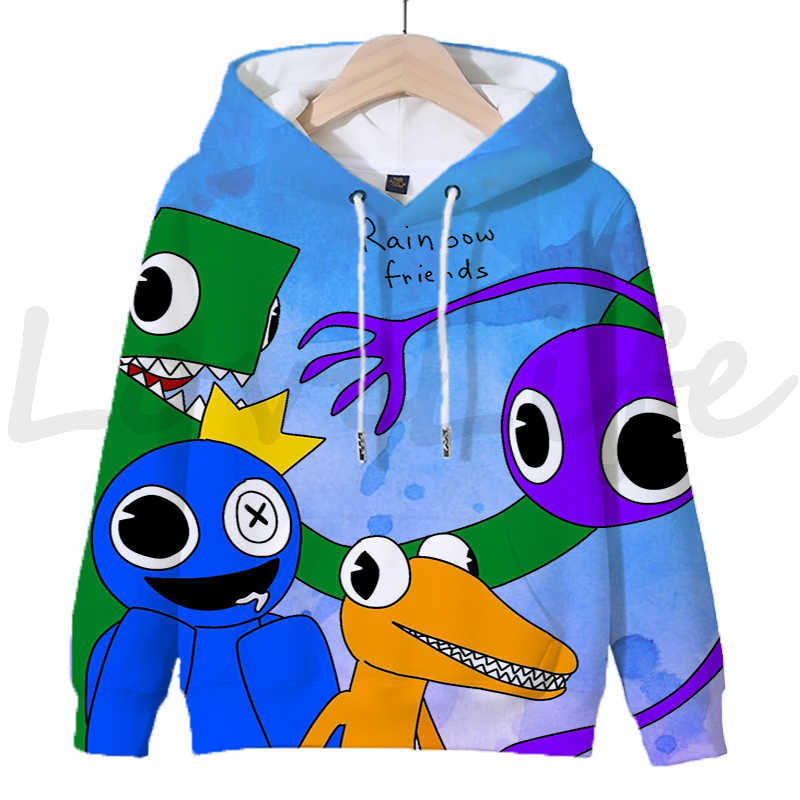 3D Game Rainbow Friends Hoodies Children Pullover Long Sleeve Sweatshirts Boys Girls Hoody Tops Streetwear Kids Clothes Sudadera L230625