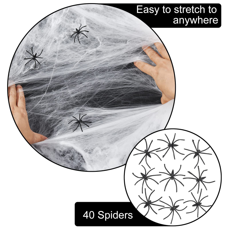 Halloween Spider Decoration Decoration Props Spider Web Silk Plastic Plastic Małe pająki Konfiguracja imprezowa