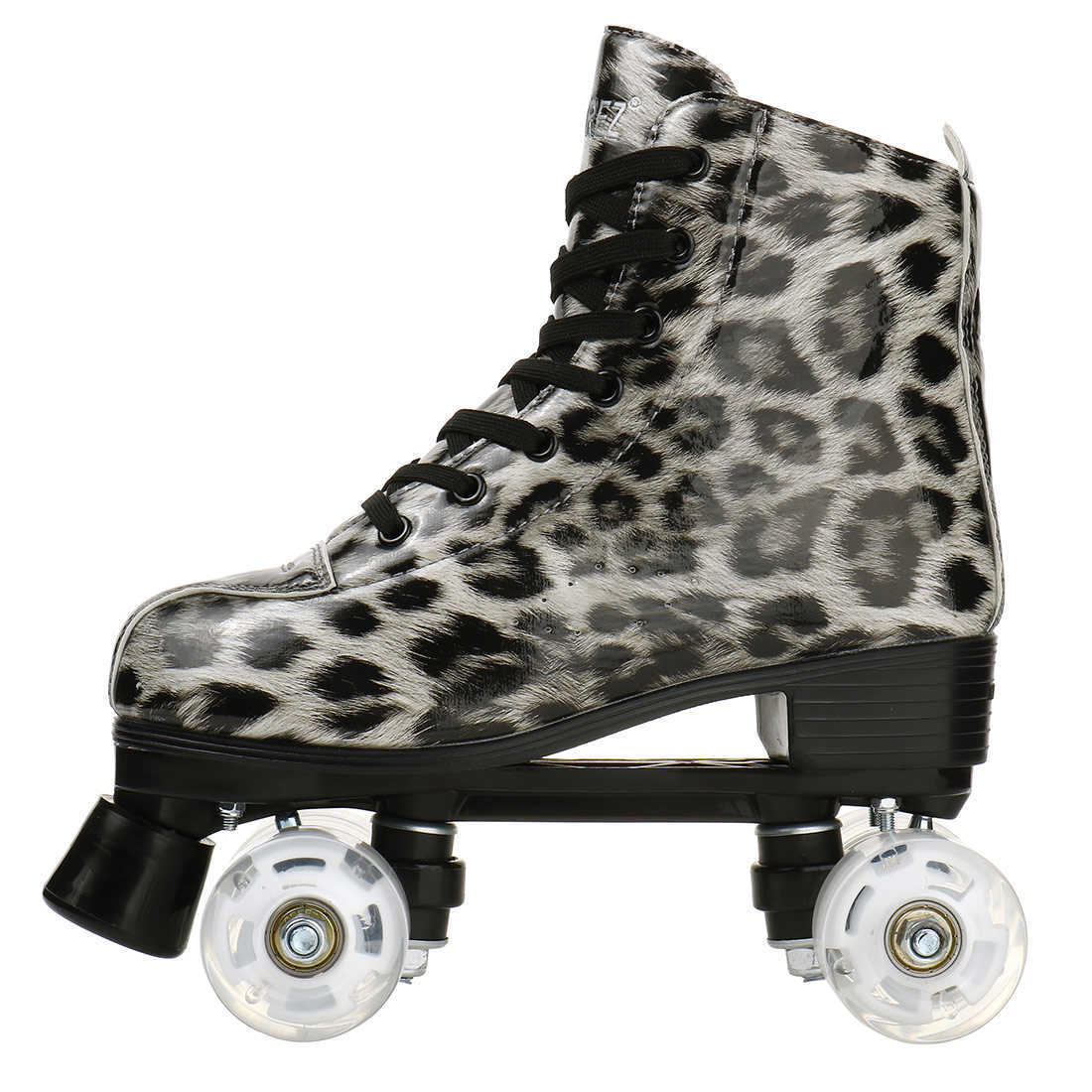 Inline-Rollschuhe Leopard Damen Herren Pu-Leder Rollschuhe Skating-Schuhe 4 Räder Skates Outdoor Anfänger 2-reihig Erwachsene Schiebe-Quad-Sneaker HKD230720