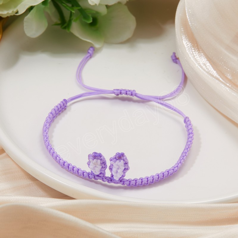 Mode mignon lapin oreille corde Bracelet réglable à la main tissé chaîne Bracelets pour femmes bijoux cadeau accessoires