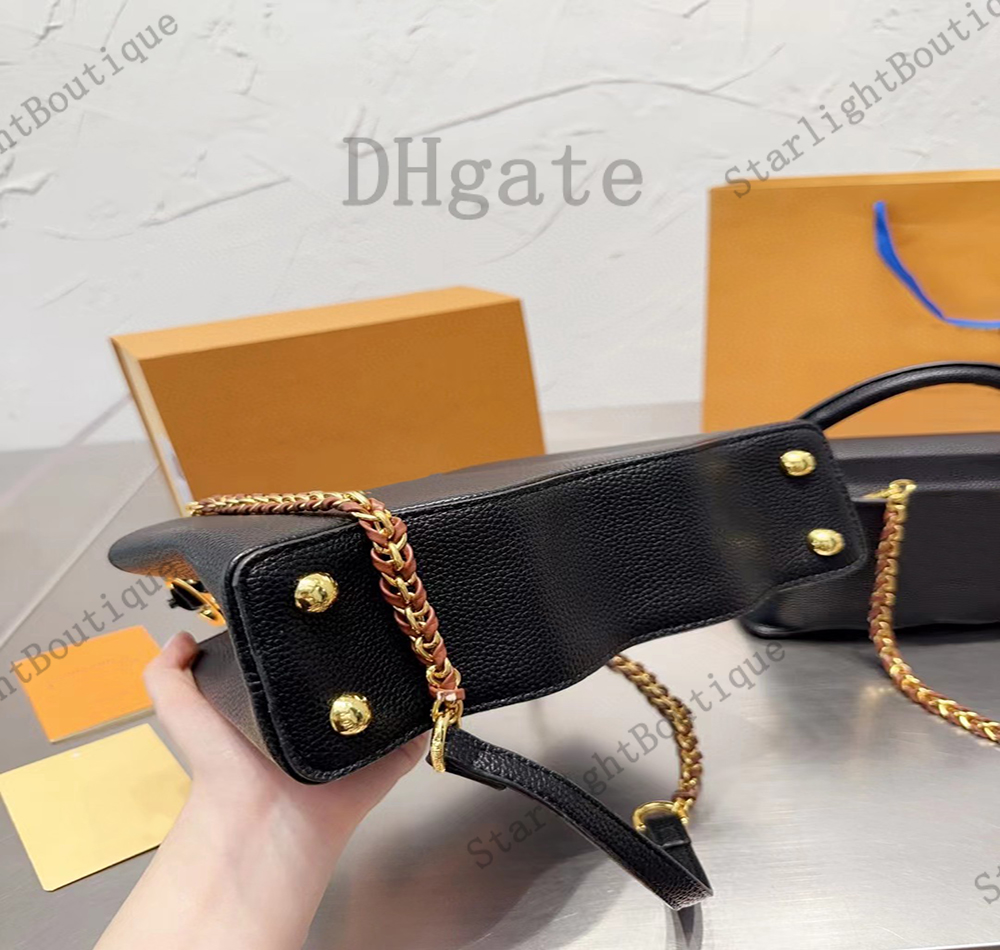 Lyxig högkvalitativ modedesignerväska med vågformad botten kohud personlig mode axel handväska mini stor kapacitet pendlarväska