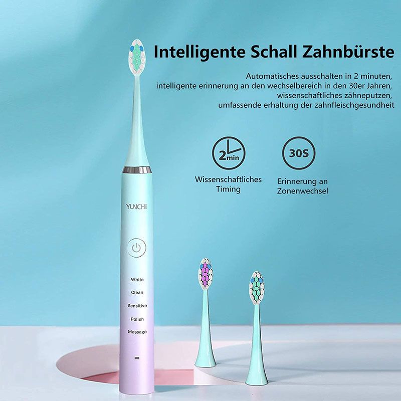 ultrasonic electric toothbrush 5 mode automatic teeth whitening cleaner adult smart timer waterproof 4 hours charge last 45 days