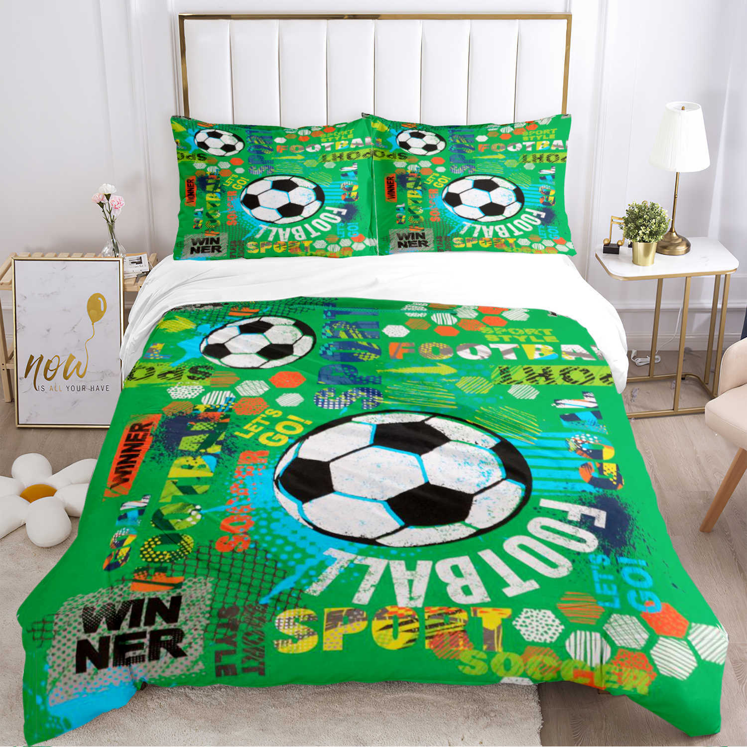 Football housse de couette football/football couette ensembles de literie housse de couette douce et étuis pour adolescents simple/double/reine/roi L230704