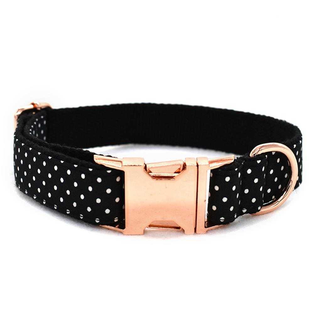 Collare animali personalizzato White Dot Puppy Cat ID Tag Regolabile Nome personalizzato Fibbia in oro rosa Rosso Nero Basic Collari cani Guinzaglio L230620