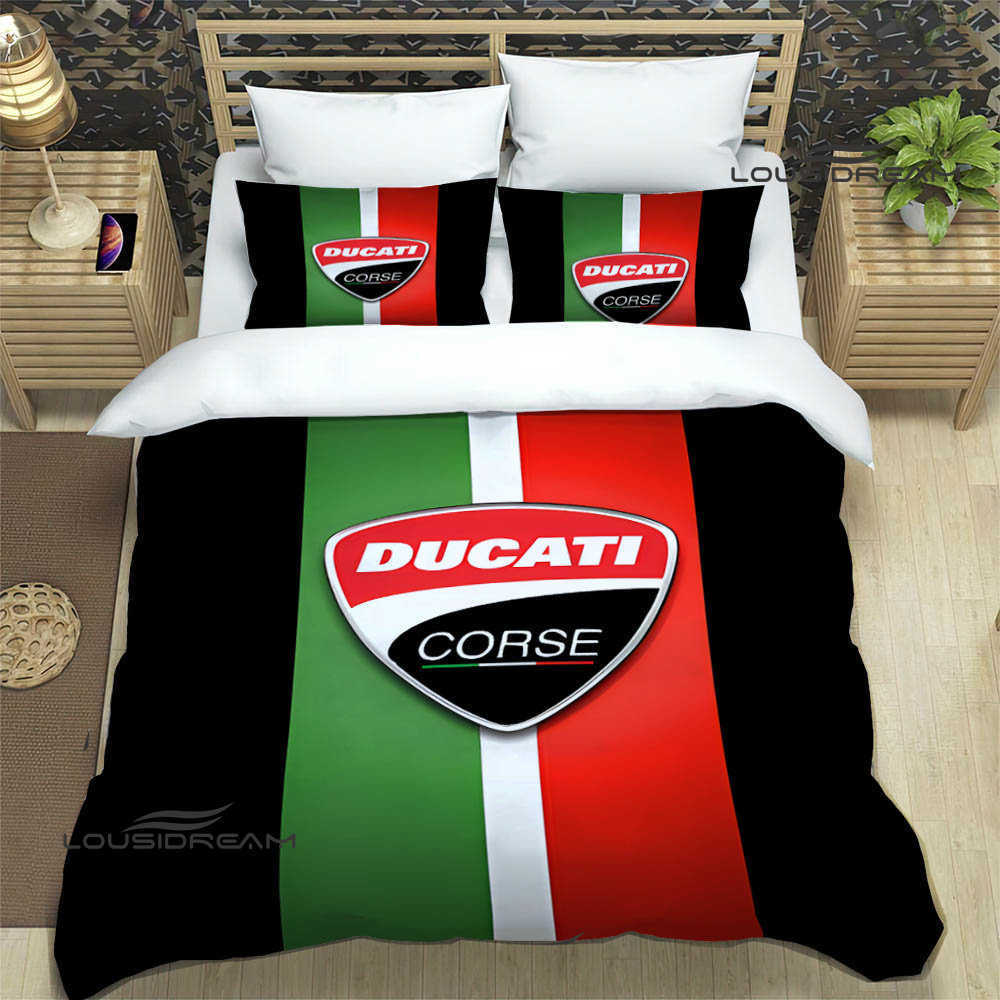 Ducati motorfiets gedrukt Beddengoed Sets prachtige bed leveringen set dekbedovertrek bed dekbed set beddengoed set luxe verjaardagscadeau L230704