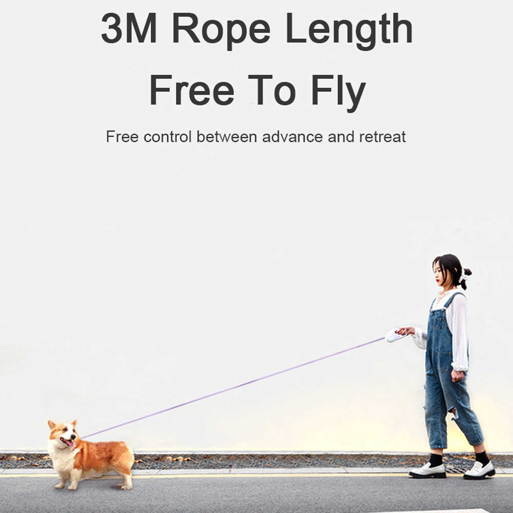 LED مقود PET قابل للسحب للكلاب القطط مع مصباح يدوي تلقائي تمديد الكلب نايلون المشي الرصاص PET Telescopic Rope L230620