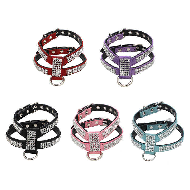 Collare cani Prodotti animali domestici regolabili Collana animali domestici Guinzaglio cani Guinzaglio a sgancio rapido con strass Bling Cuoio L230620