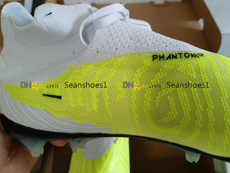 حقيبة الهدايا جودة كرة القدم لكرة القدم أحذية Phantoms GX Elite FG Ghost Knit Football Shoes for Mens High Coled Coft Soft Related Scarcer Sales Size US 6.5-11