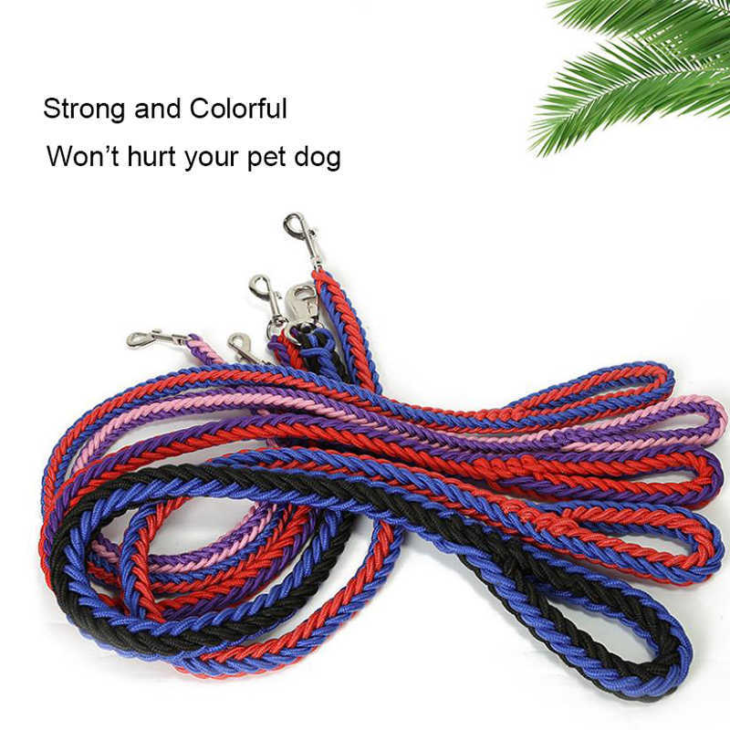 130 cm L/XL Superstarke, grobe Nylon-Hundeleine, armeegrünes Segeltuch, zweireihig, verstellbares Hundehalsband für mittelgroße und große Hunde L230620