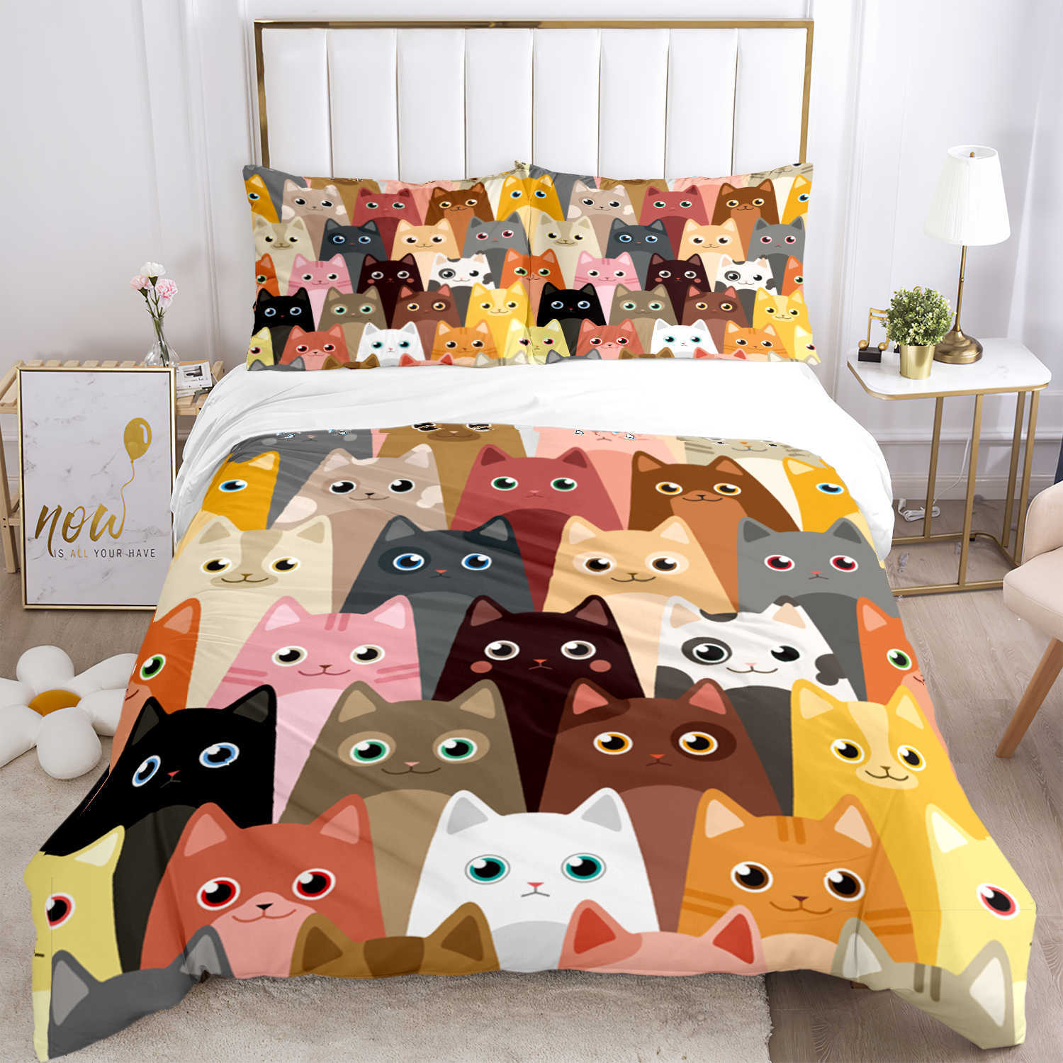 Cartoon Animal Animals Sets Nowe greckie klucze meandra kołdry zestawy okładki łóżka Królowa King size Nowoczesne geometryczne Bedspread L230704