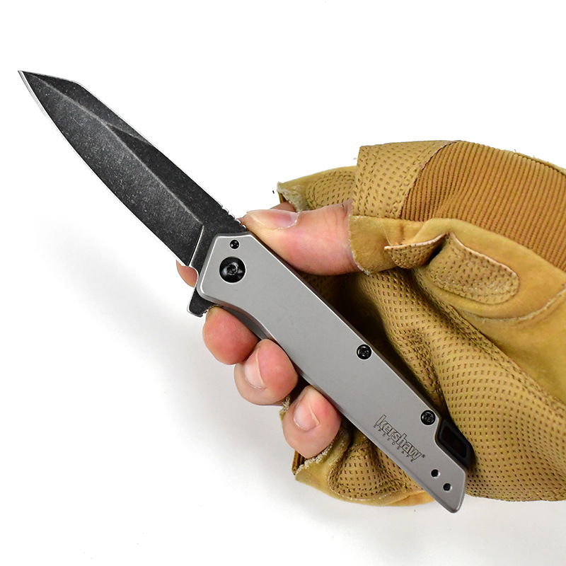 Top Kwaliteit Assisted Flipper Zakmes 8Cr13Mov Stone Wash Blade Stalen Handvat EDC Zakmap Messen met Doos Verpakking