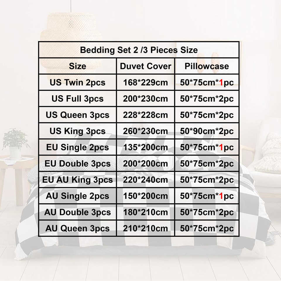 Black And White Bedding Set Grid Lattice Bed Linen Simple SummerDuvet Sets Cover King Size Comforter Queen Twin Bedroom Luxury L230704