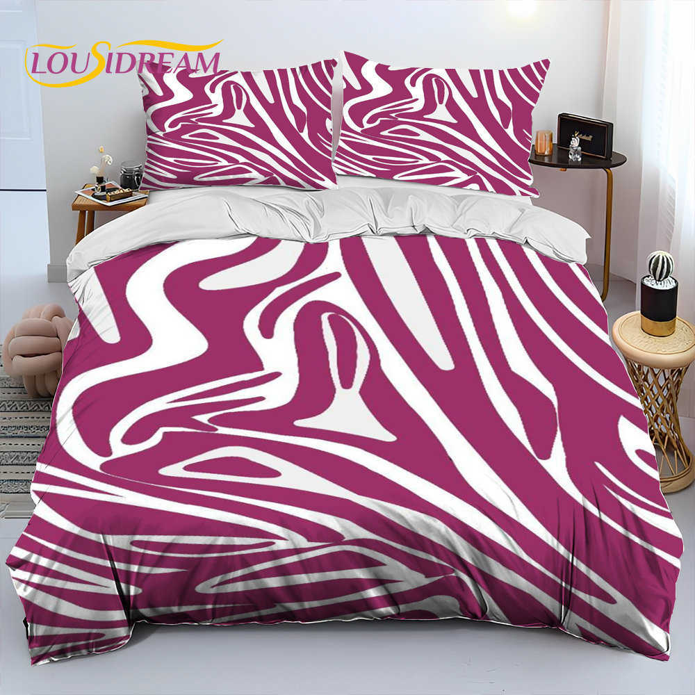 Kleurrijke Zebra Patroon Dekbed Beddengoed Set Dekbedovertrek Bed Set Dekbedovertrek case King Queen Size Beddengoed Set Volwassen kind L230704