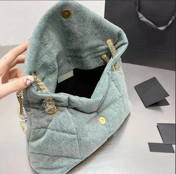 Women Handbag LOULOU Puffer Bag Denim Flap Bags Genuine Messenger Crossbody Chain Shoulder Bag Woman Purse Key Card Wallet Totes Backpack