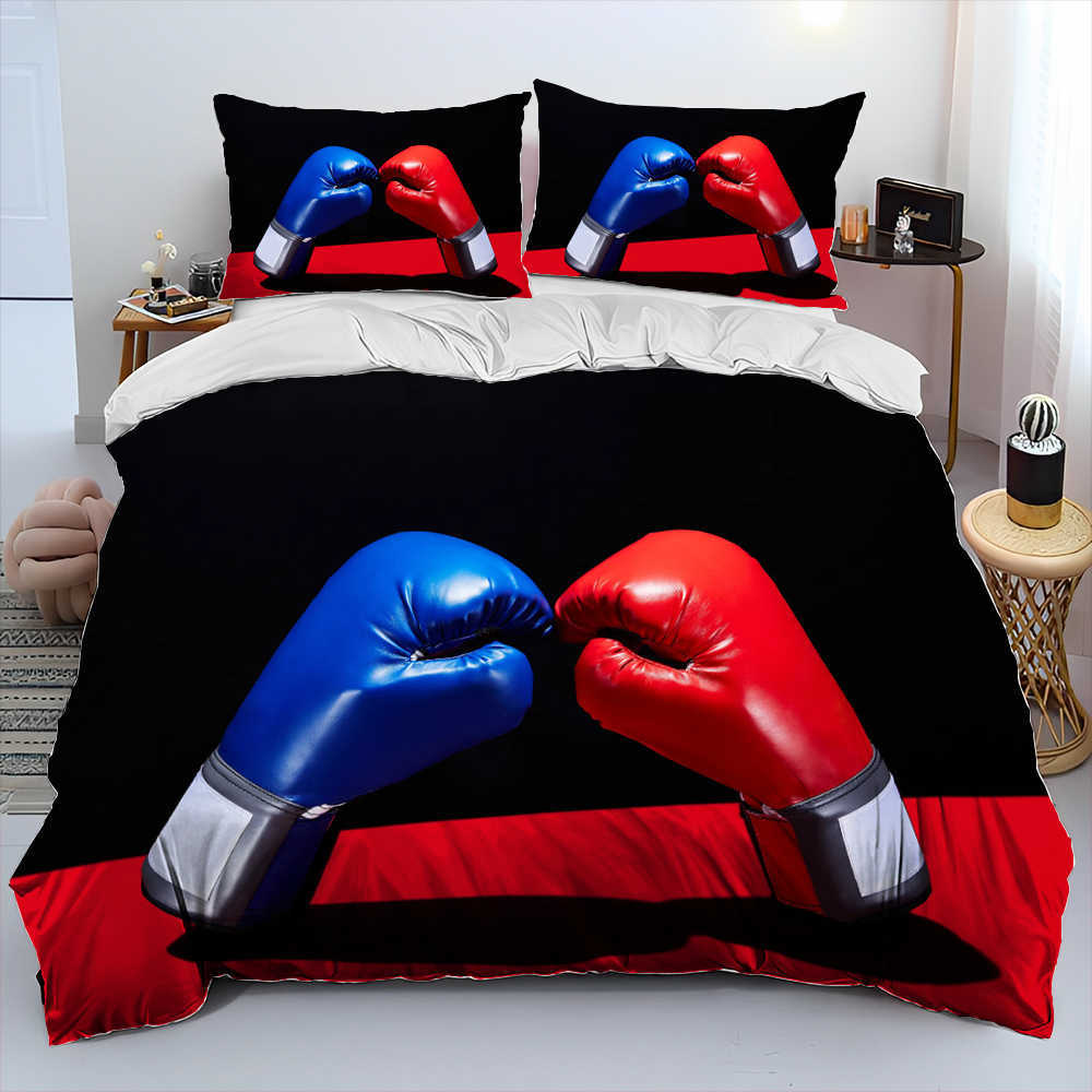 3D Boxing Gloves Boxer Fight Comforter Bedding Set Duvet Cover Bed Set Quilt Cover case King Queen Size Bedding Set Adult L230704