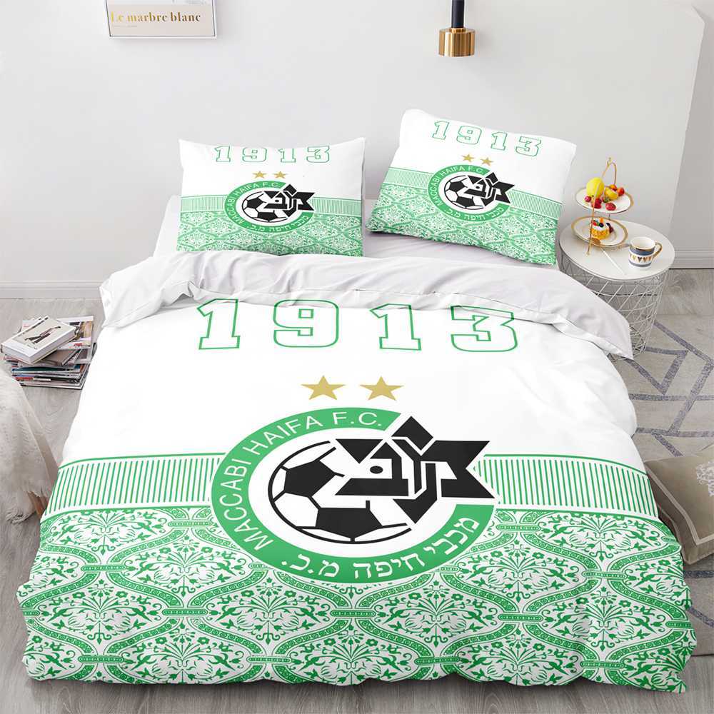 3D-gedrucktes Fußball-Club-Bettwäsche-Set, Bettbezug mit Bezug, Doppelbett, Einzelbett, King-Size-Bett, L230704