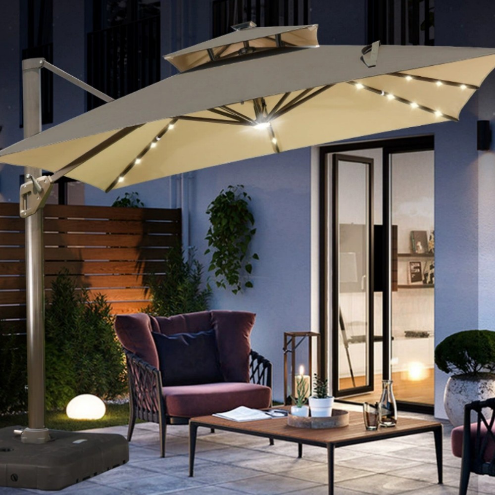 Solar String Light 104 LED Guarda-chuva de jardim 8 modos Lâmpada decorativa LED à prova d'água para decoração ao ar livre