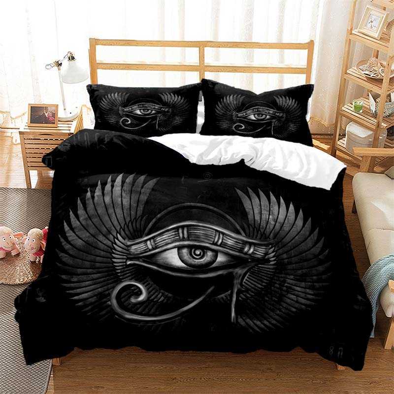 Antiguo Egipto dios egipcio gato egipcio Anubis juego de cama funda nórdica edredón cama individual doble completo reina niños niña niños regalo L230704