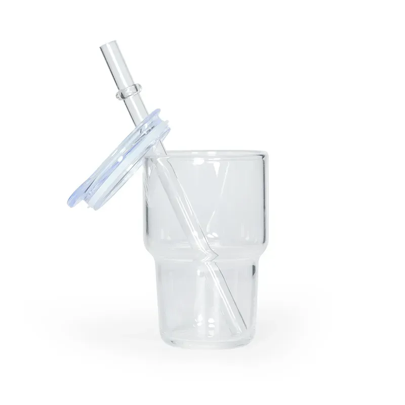 Roestvrij sublimatie 3oz wijnbekers Clear Frosted Colors Likeur Shot Glass met plastic deksel JY25