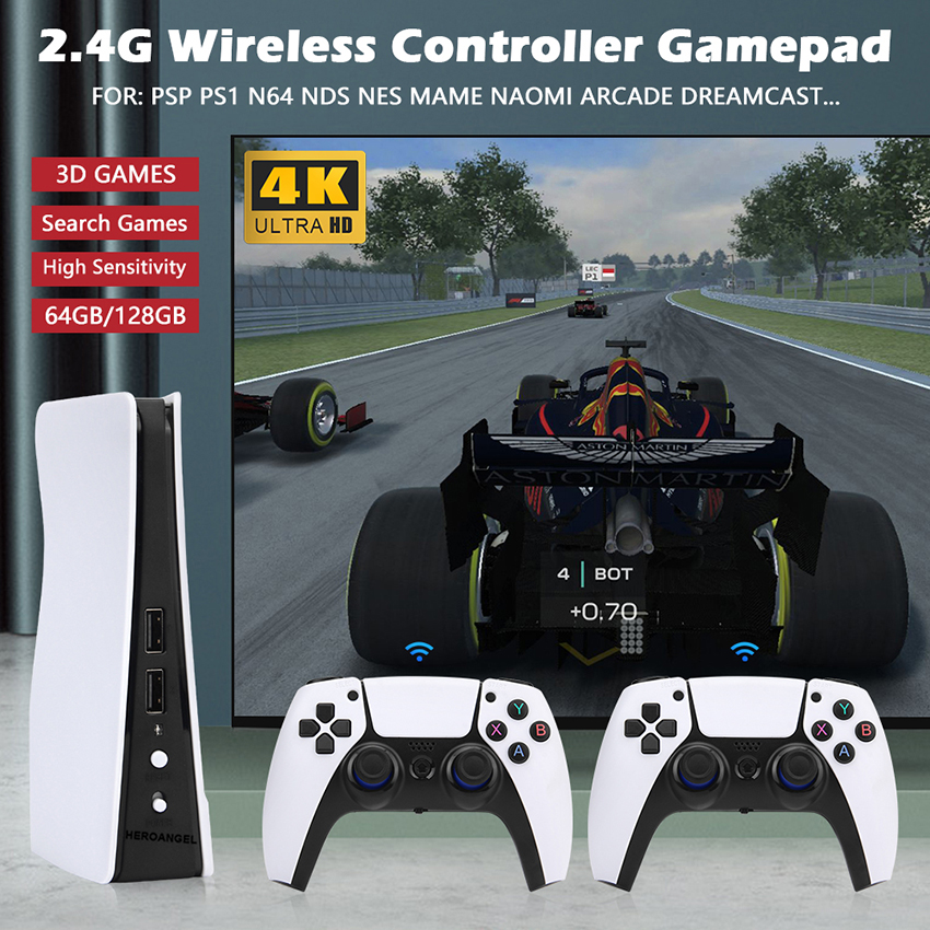 GB5-P5 PLUS Console videogiochi retrò Giochi di uscita 4K Controller wireless Emuelec 4.3 Sistema 2.4G giochi di simulazione PS1/GB/N64
