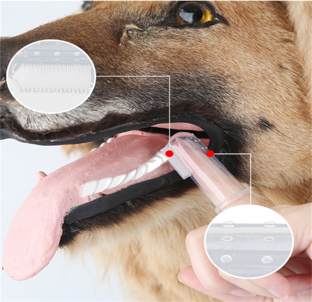 Varm! Super Soft Pet Finger Tandborste Teddy Dog Tandborste Bad Breath Tartar Teeth Tool Dog Cat Cleaning Supplies JL1675