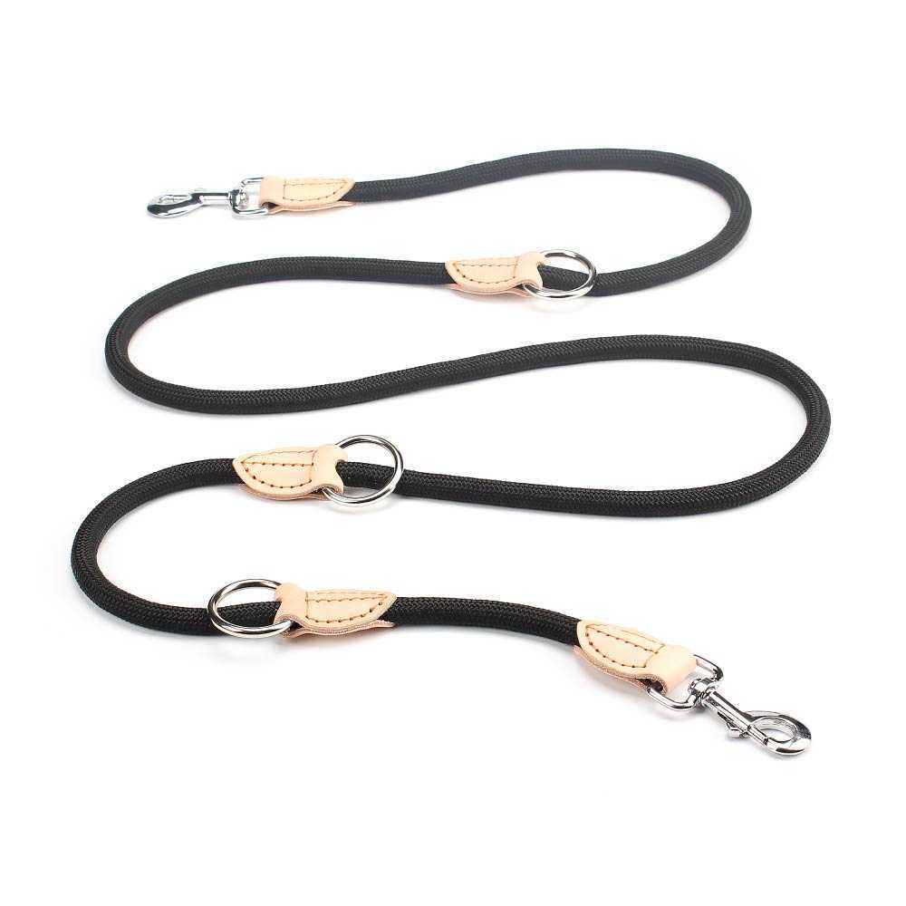 Multifunktion dubbel koppel p kedja krage två hund kopplar nylon justerbar lång hundträning leder bundet hund rep husdjur leveranser l230620