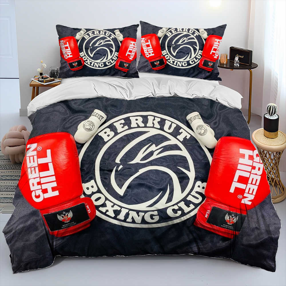 3D Boxing Gloves Boxer Fight Comforter Bedding Set Duvet Cover Bed Set Quilt Cover case King Queen Size Bedding Set Adult L230704