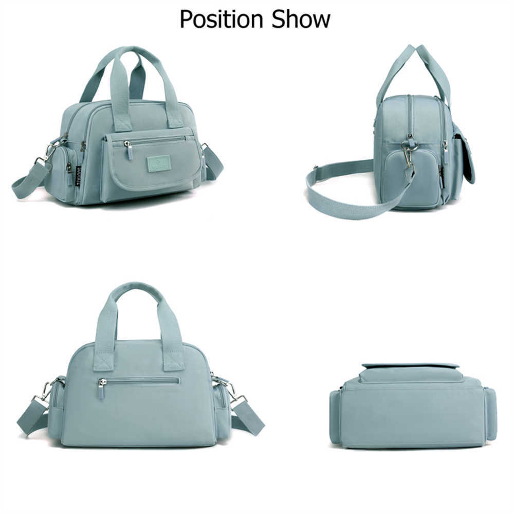 Vattentät nylonduk Kvinnor Tygväska axelväskor damväskor för kvinnor 2023 Casual Hand Bag Female Crossbody Bag SAC L230704