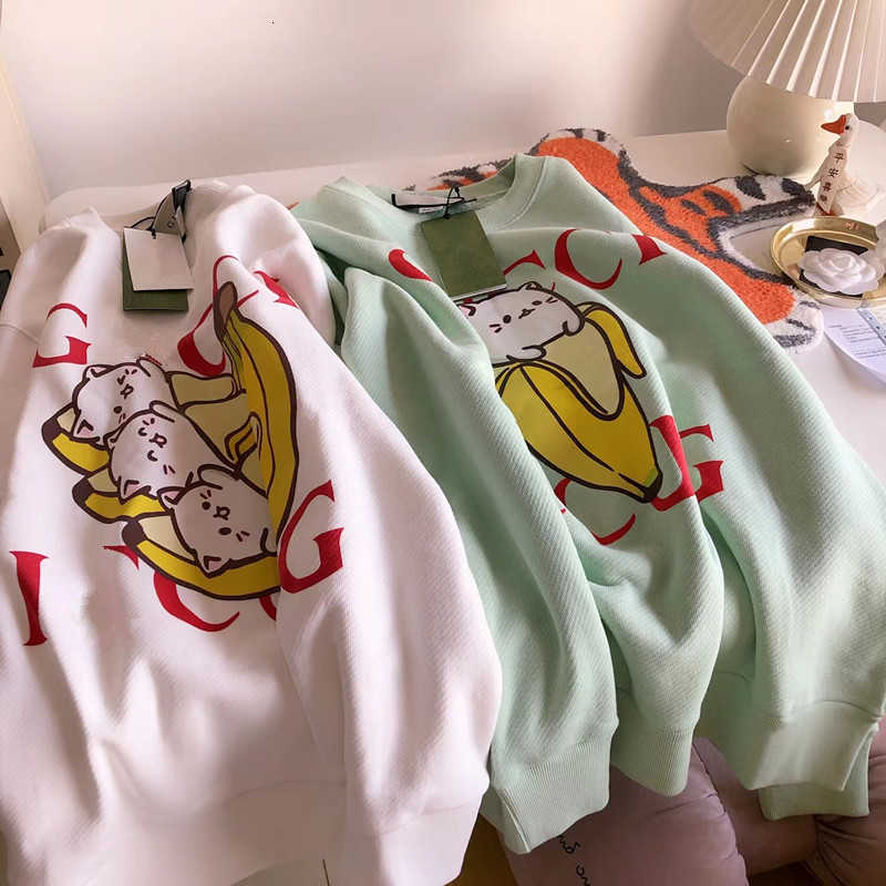 Dames Hoodies Sweatshirts Designer Herfst en Winter Nieuwe Cartoon Banaan Letter Afdrukken Trui Heren Top Lange Mouw 8LDB