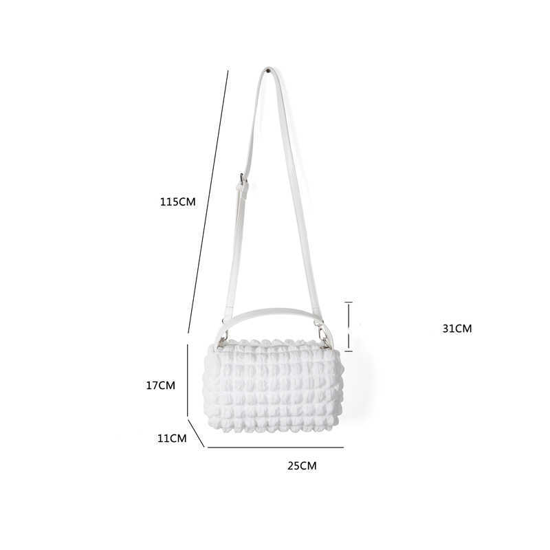 2023 New Plicated Zipper Womens Bags Foamflower Female Small Box Handbags Puff Korean Ladies Crossbody Shoulder Bag Whole Sale L230704