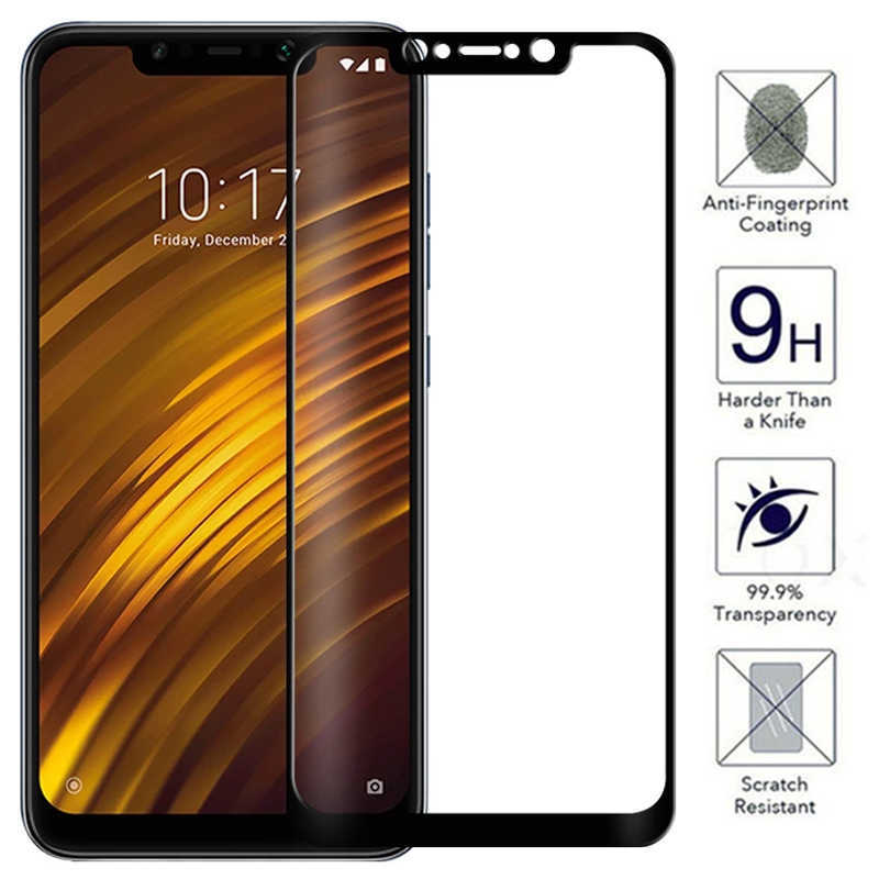 1-Vetro temperato Xiaomi Pocophone F1 Protezione schermo Xiomi Poco Pocofone F1 Mi Phone F 1 Pocof1 Pellicola protettiva in vetro L230619