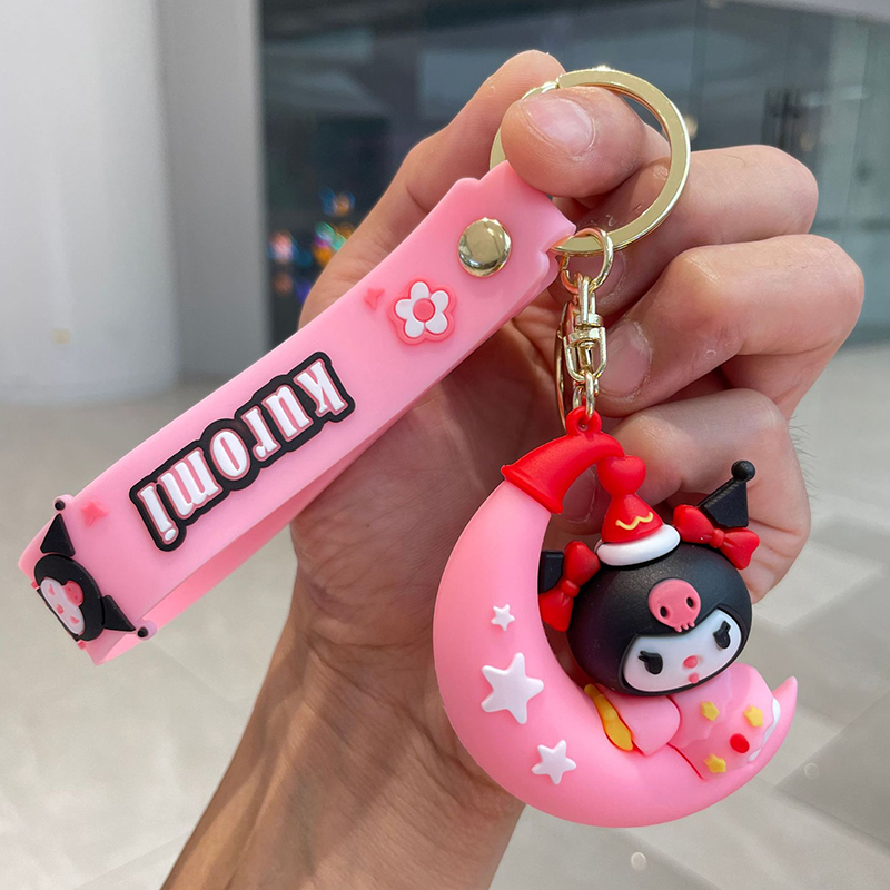 Kuromi Melody Portachiavi con ciondolo in plastica morbida con pendente a forma di giocattolo