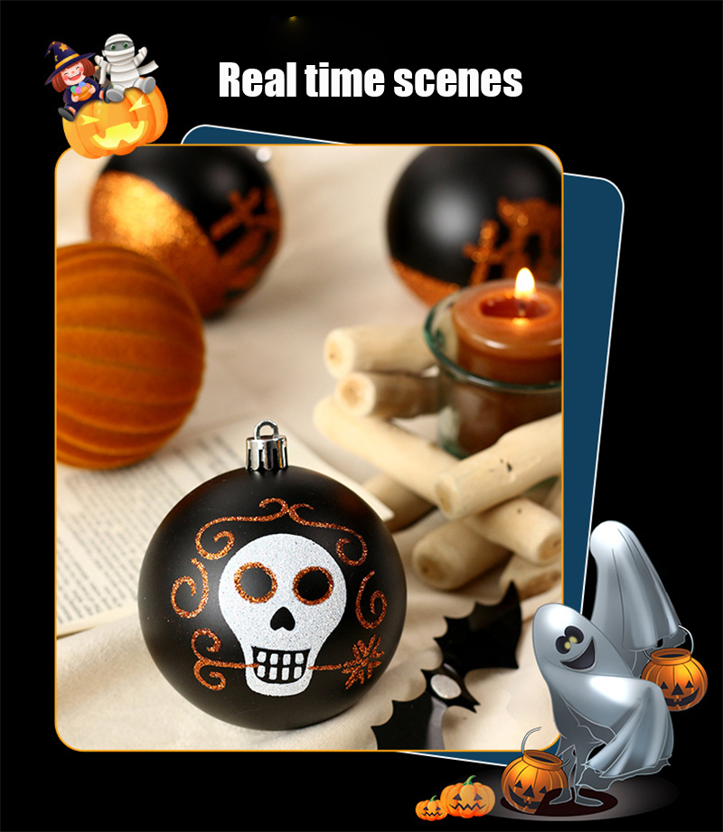 Decorações de Halloween Pingente de Bola de Plástico Esqueleto Horror Pingente Festa Festival Fantasma