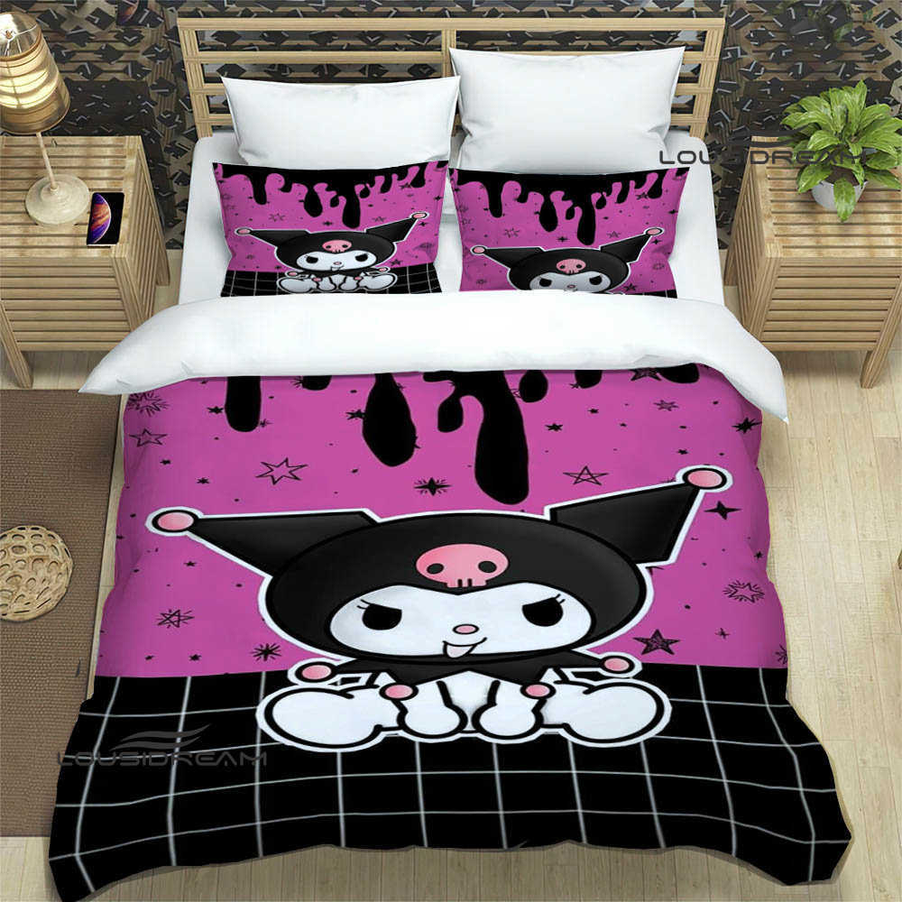 schattige cartoon kuromis Beddengoed Sets prachtige bed benodigdheden set dekbedovertrek bed dekbed set beddengoed set luxe verjaardagscadeau