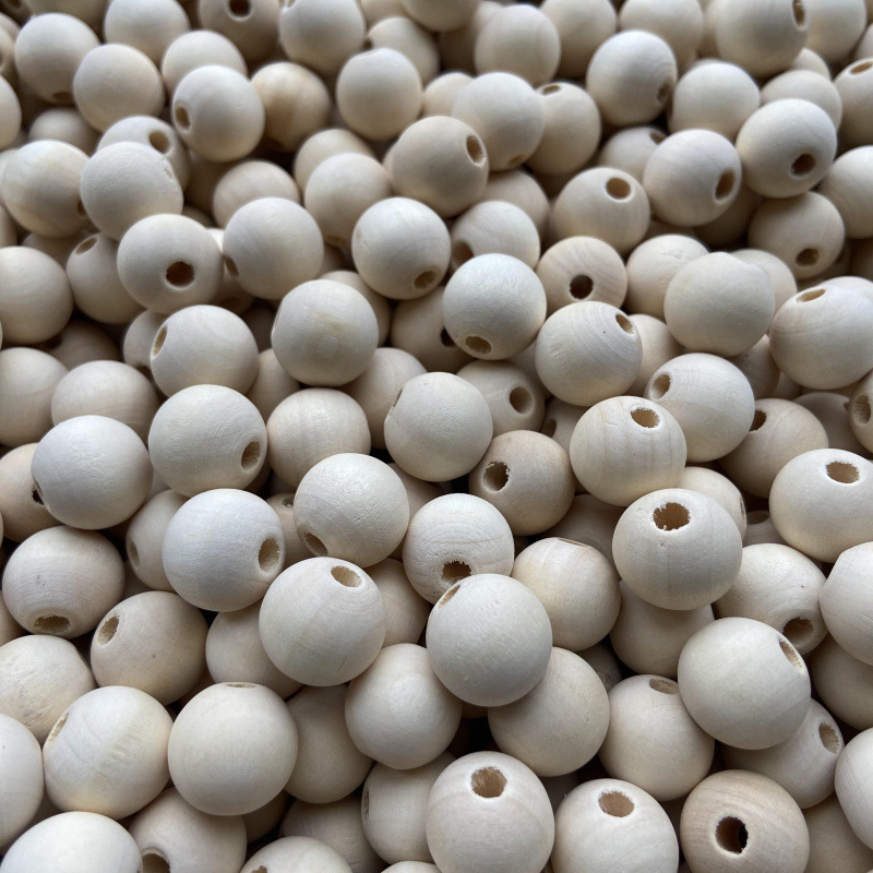 4-50mm perles en bois naturel boule en bois entretoise perles en vrac pour macramé guirlande ferme décor Bracelet collier bijoux bricolage artisanat fabrication