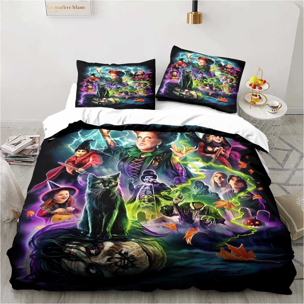 Horror Movie Cover Digital Print Polyester Bedding Set barn barn täcker pojkar sängkläder uppsättning för tonåringar king size sängkläder set l230704