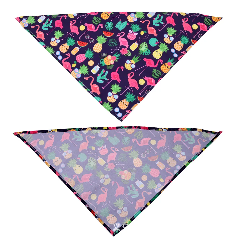 Популярные треугольные нагрутки для питомцев поставляют бандана Scarf Multi Pattern Fruit Flamingo Green Small Commantive Soft Touch Multycolor JY25