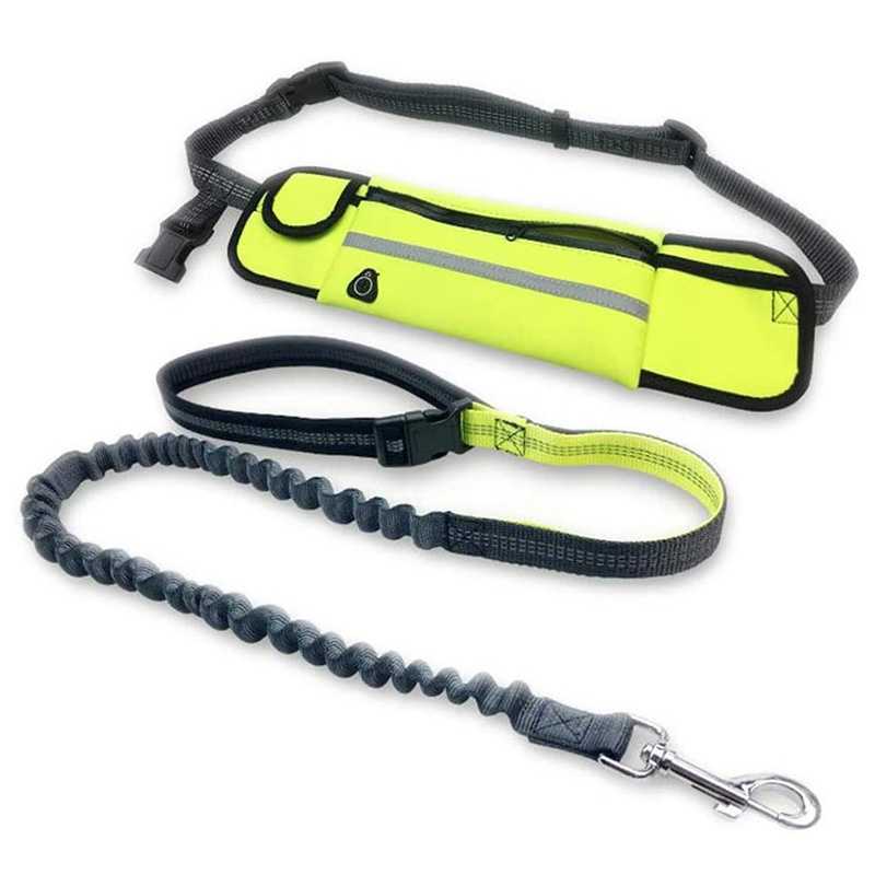 Animaux de compagnie Chien Laisses avec sac Courir Mains Libres Réfléchissant Pleine Fonction Portable Taille Sac Collier Corde Chiens Laisse Chien Accessoires L230620