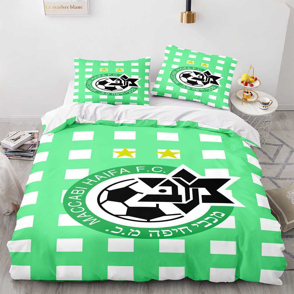 3D-gedrucktes Fußball-Club-Bettwäsche-Set, Bettbezug mit Bezug, Doppelbett, Einzelbett, King-Size-Bett, L230704