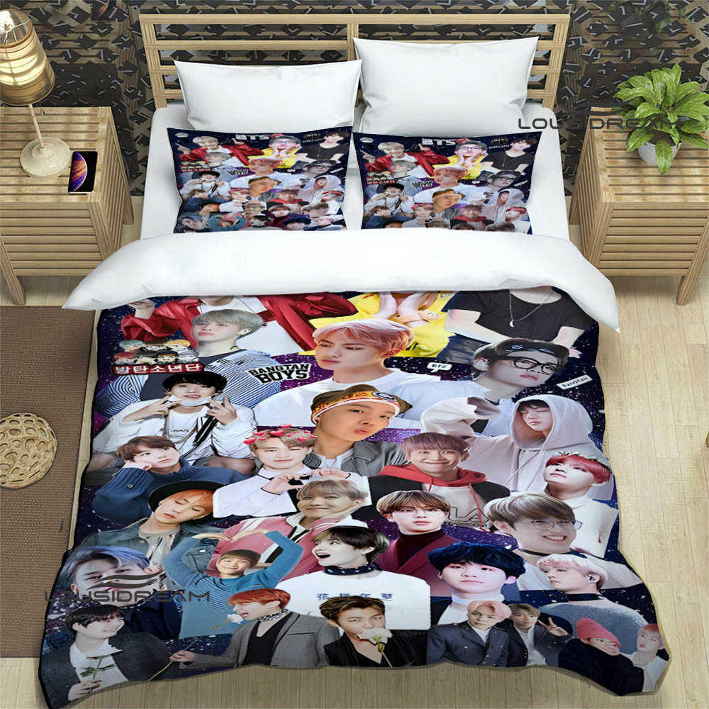 Combinação de ídolos coreanos Conjuntos de cama requintados, conjunto de suprimentos de cama, capa de edredom, conjunto de edredom, conjunto de cama, presente de aniversário de luxo L230704
