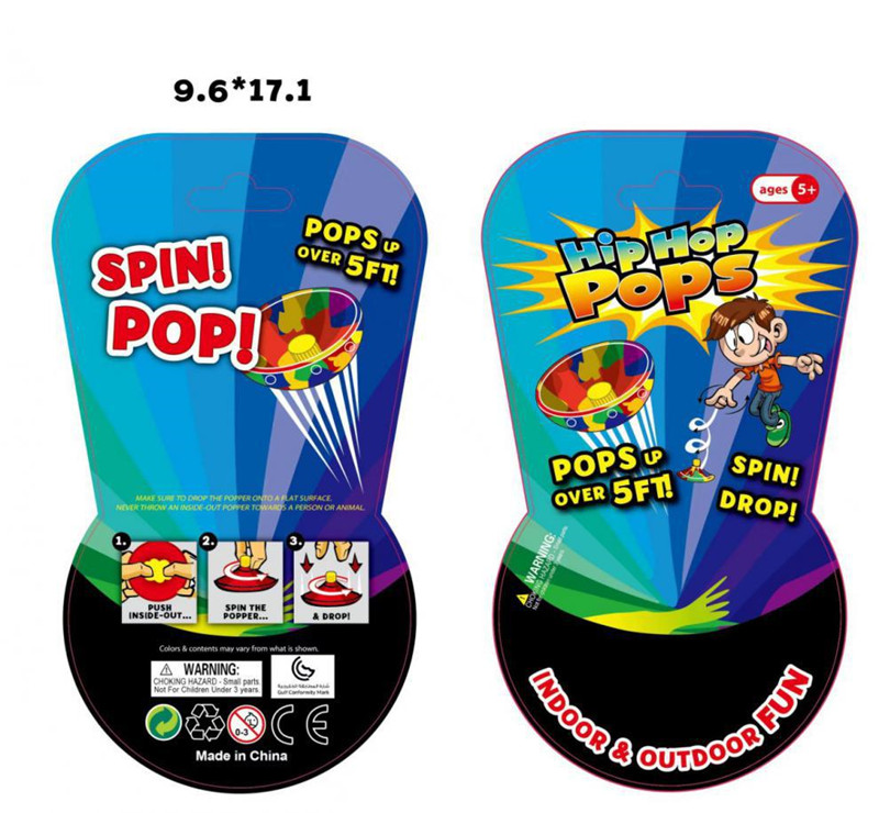 Neuartiges Zappelspielzeug Hip Hop Pops Gummi Anti Stress Springender Ball Bounce Spinner Schüssel Kreisel Springender Popper Ball für Kinderspielzeug