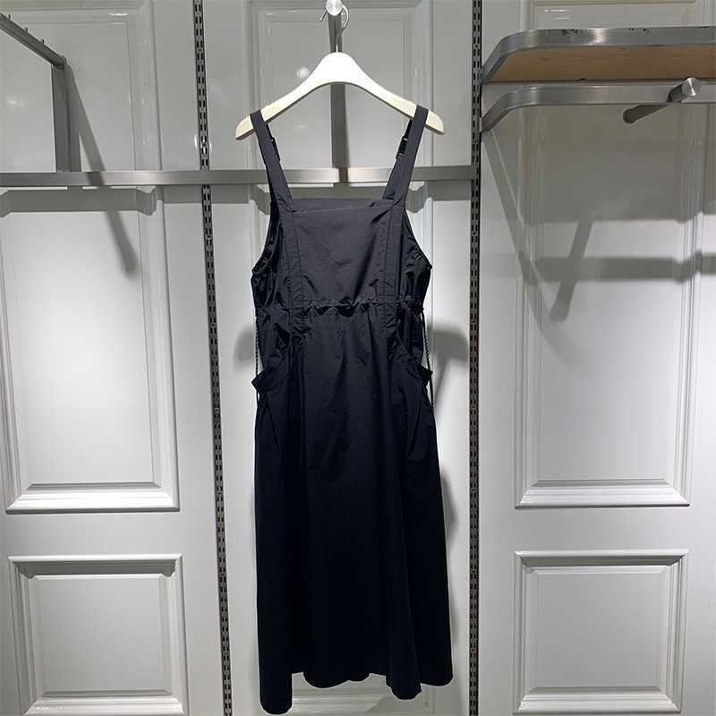 Centro commerciale abbinato al vestito da bretella ASFAC2101 di media lunghezza in stile da lavoro con coulisse da donna nuovo