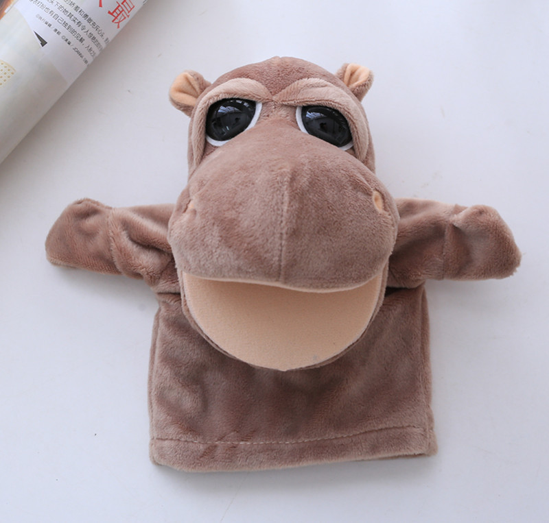 Cute animal wolf rabbit monkey crocodile mouth open parent-child interaction finger play with puppets puppet kindergarten storytelling