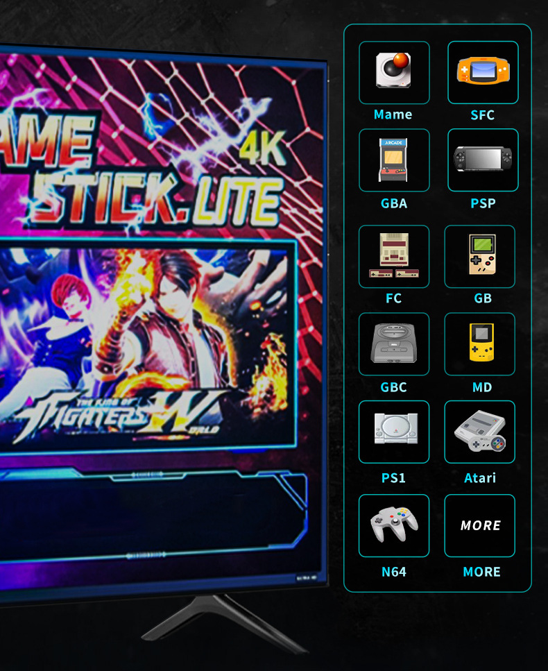 GT68 2.4G Беспроводная телевизионная игра Stick Retro для PSP PS1 Family Portable Arcade Console Android 7.1 4K HD Видеоигра