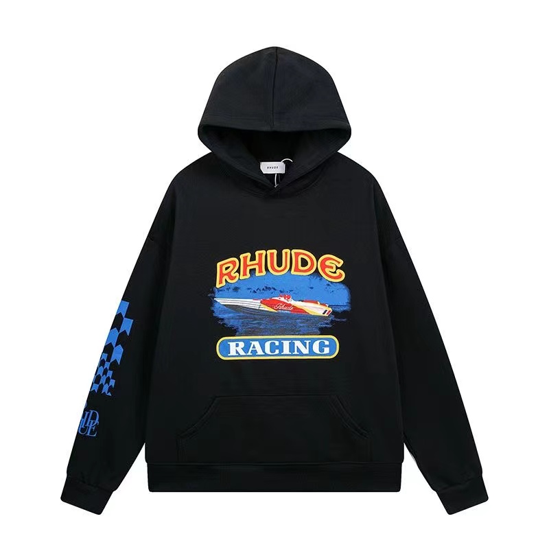 S-XL Rhude Designer Mens Hoodie Sweater Men Hoodie Designer Sweater American High Street Retro Lettered Loose Casual Contion