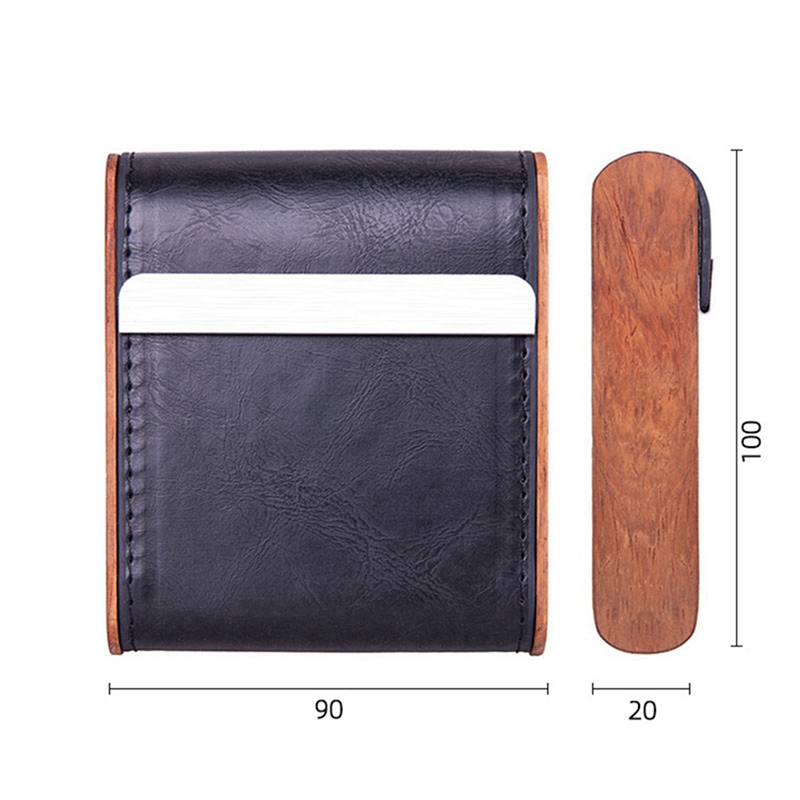 New Smoking Colorful Leather Wood Cigarette Case Portable Innovative Design Dry Herb Tobacco Storage Box Exclusive Housing Flip Cover Moistureproof Stash Case DHL