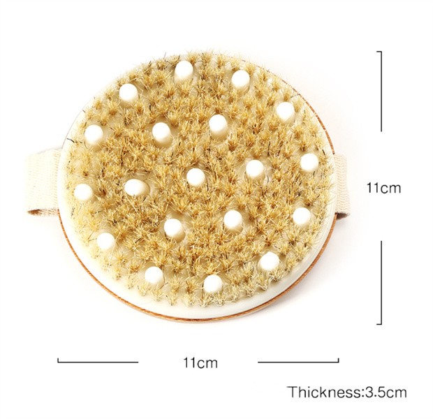 Kroppsborste för våt eller torr borstning av naturliga borst med massagekoder Gentle Exfoliating Förbättra cirkulationen JL1692