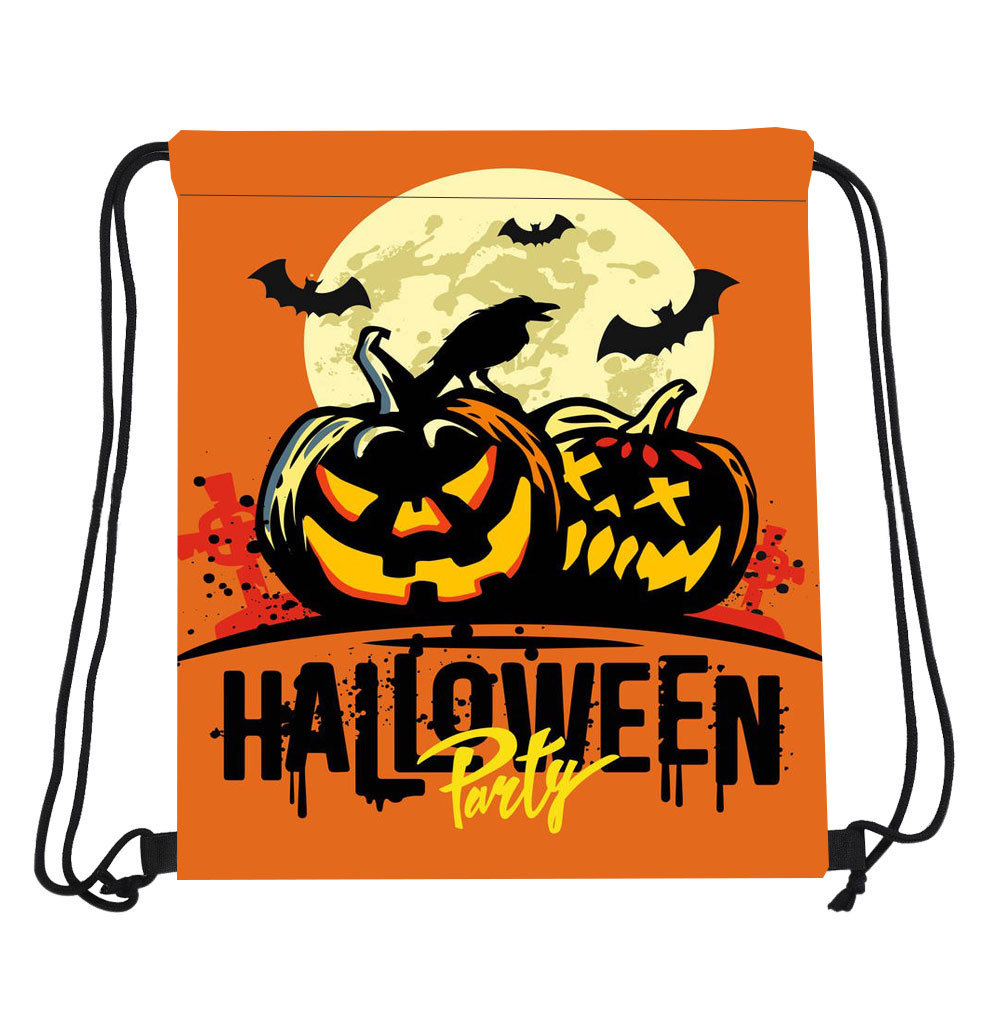 Barn pumpa trick eller behandla tygväskor halloween loot party godis väska 34*42 cm oxford tyg stor kapacitet dragskonväska