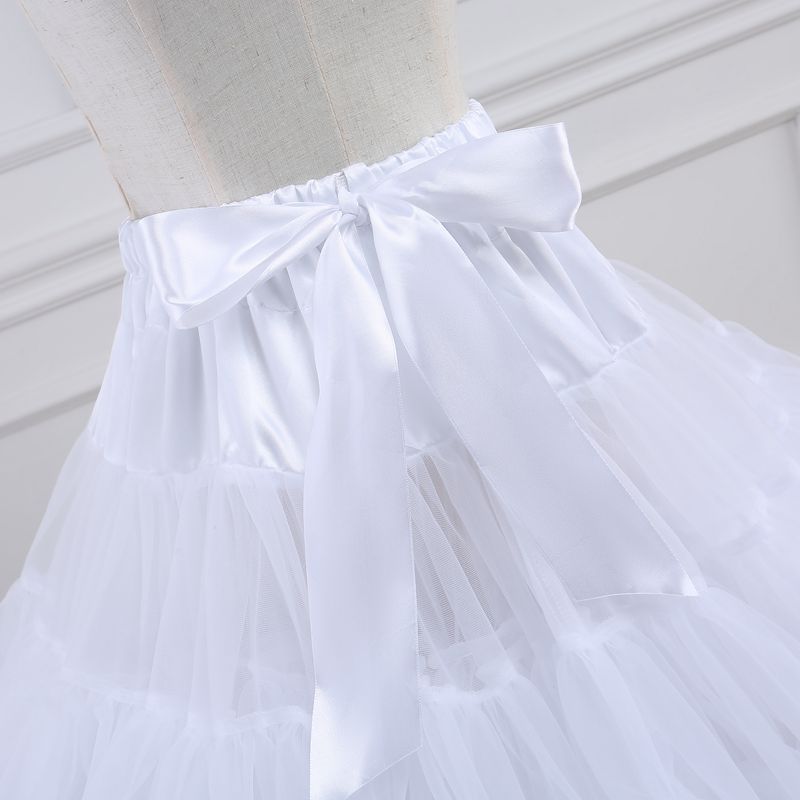 White Short Women Tulle Papticoat Crinoline Vintage Wedding Bridal Papticoat